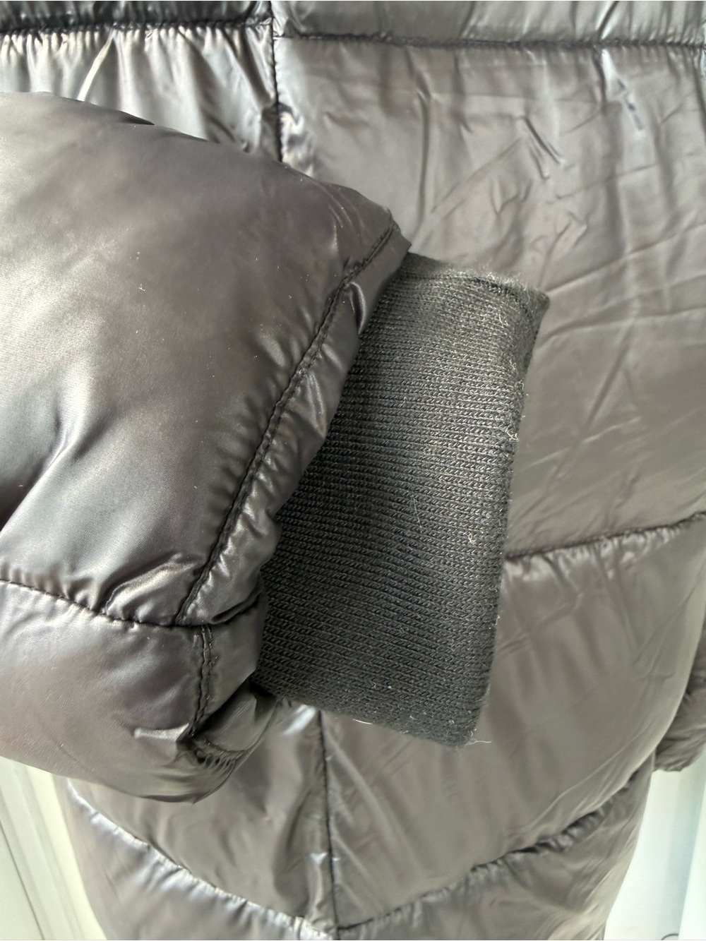 Missguided Long Black Hooded Puffer Coat - Picture 8 of 10